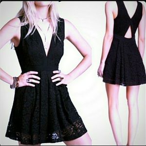 Free People lovely in lace cut out dress